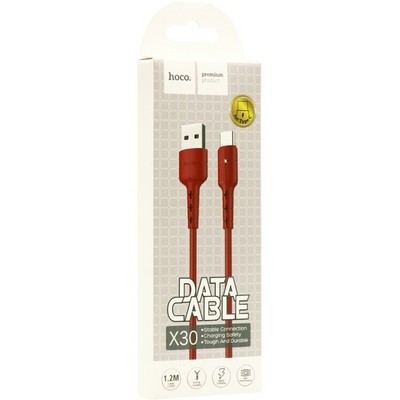 Дата-кабель USB Hoco X30 Star Charging data cable for Type-C (1.2 м) Красный - фото 5496