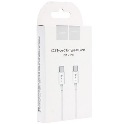 USB дата-кабель Hoco X23 Skilled Type-C to Type-C (3A) (1.0 м) Белый - фото 5513