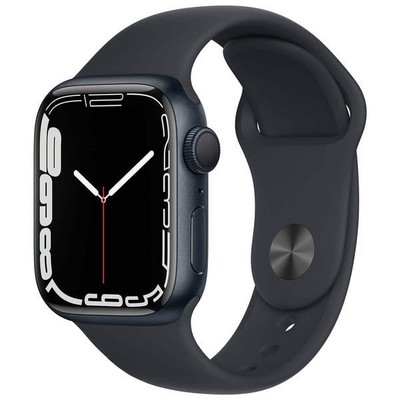 Умные часы Apple Watch Series 7 GPS, 41 мм, алюминий цвета «тёмная ночь», спортивный ремешок цвета «тёмная ночь» MKMX3 - фото 22295