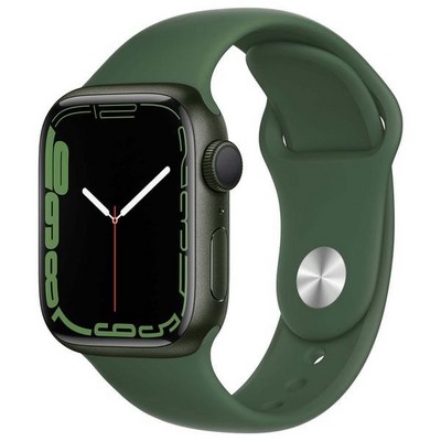 Умные часы Apple Watch Series 7 GPS, 41 мм, алюминий зелёного цвета, спортивный ремешок цвета «зелёный клевер» MKN03 - фото 22309