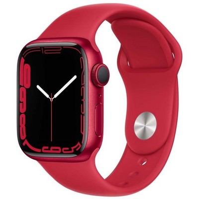 Умные часы Apple Watch Series 7 GPS, 41 мм, алюминий цвета (PRODUCT)RED, спортивный ремешок (PRODUCT)RED MKN23 - фото 22323