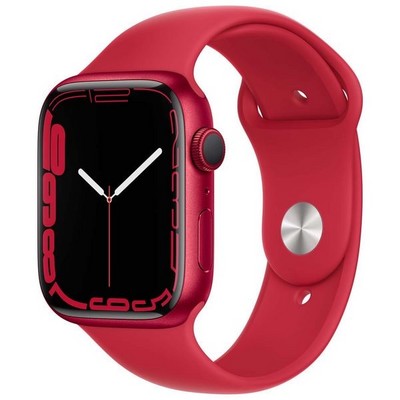 Умные часы Apple Watch Series 7 GPS, 45 мм, алюминий цвета (PRODUCT)RED, спортивный ремешок (PRODUCT)RED MKN93 - фото 22358