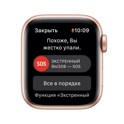 Умные часы Apple Watch SE GPS, 40 мм, алюминий золотого цвета, спортивный ремешок цвета «сияющая звезда» MKQ03 - фото 22471