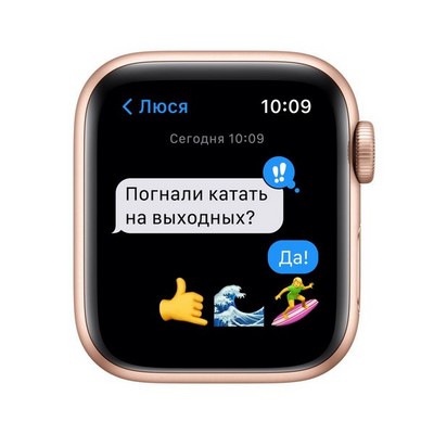 Умные часы Apple Watch SE GPS, 40 мм, алюминий золотого цвета, спортивный ремешок цвета «сияющая звезда» MKQ03 - фото 22472