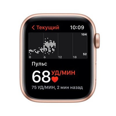 Умные часы Apple Watch SE GPS, 44 мм, алюминий золотого цвета, спортивный ремешок цвета «сияющая звезда» MKQ53RU - фото 22449