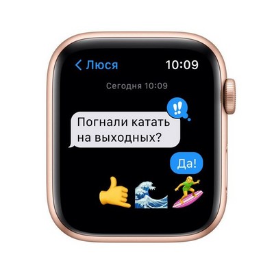 Умные часы Apple Watch SE GPS, 44 мм, алюминий золотого цвета, спортивный ремешок цвета «сияющая звезда» MKQ53RU - фото 22451