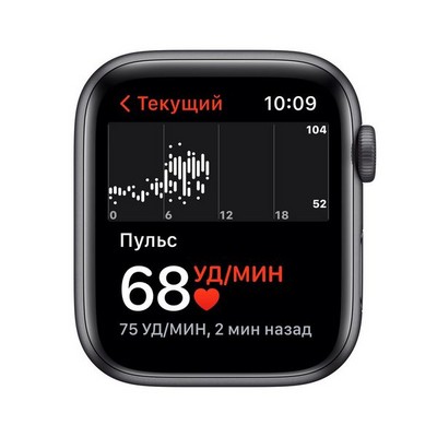 Умные часы Apple Watch SE GPS, 44 мм, алюминий цвета «серый космос», спортивный ремешок цвета «тёмная ночь» MKQ63RU - фото 22456