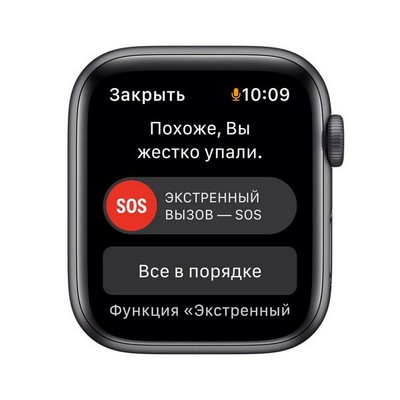 Умные часы Apple Watch SE GPS, 44 мм, алюминий цвета «серый космос», спортивный ремешок цвета «тёмная ночь» MKQ63RU - фото 22457