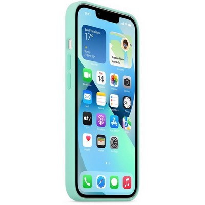 Накладка силиконовая MItrifON для iPhone 13 Pro (6.1") без логотипа Spearmint Мята №50 - фото 22932