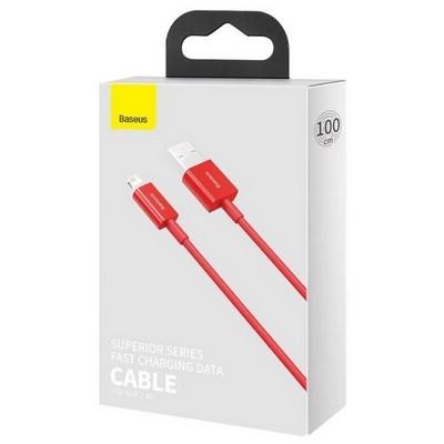 Дата-кабель USB Baseus Superior Series Fast Charging Data Cable Lightning 2.4A (CALYS-A09) 1.0м Красный - фото 23705