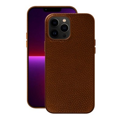 Чехол-накладка кожаная Deppa Leather Case D-88125 для iPhone 13 Pro Max (6.7") Коричневый - фото 23928