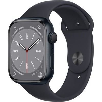 Умные часы Apple Watch Series 8, 45 мм, корпус из алюминия цвета «тёмная ночь» MNP13 - фото 29303