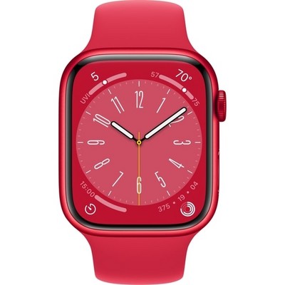 Умные часы Apple Watch Series 8, 45 мм, корпус из алюминия цвета (PRODUCT)RED MNP43 - фото 29314