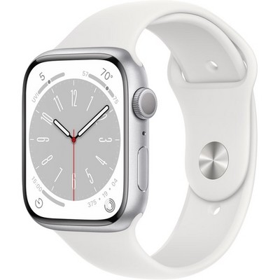 Умные часы Apple Watch Series 8, 45 мм, корпус из алюминия серебристого цвета MP6N3 - фото 29318