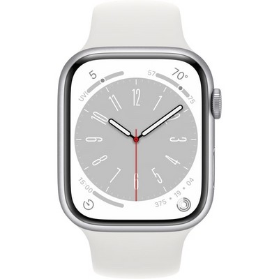 Умные часы Apple Watch Series 8, 45 мм, корпус из алюминия серебристого цвета MP6N3RU - фото 29359