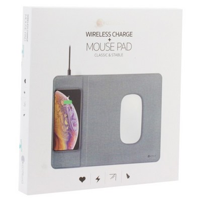 Беспроводное зарядное устройство - коврик COTECi Wireless Fast Charger для Apple iPhone & Mouse Pad (CS5186-GY) Графитовый - фото 5808