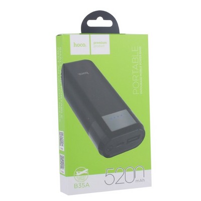 Аккумулятор внешний универсальный Hoco B35A-5200 mAh Entourage mobile Power bank (USB: 5V-1.0A) Black Черный - фото 5854