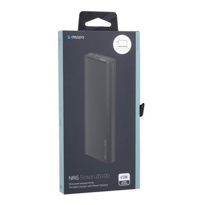 Аккумулятор внешний универсальный Deppa NRG Station 20100 mAh - 45W D-33540 (2USB: 5V-2.4A) Черный - фото 5861
