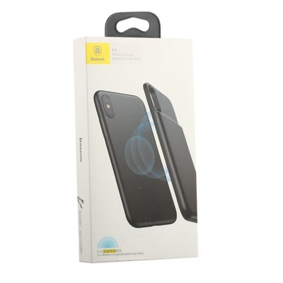 Аккумулятор-чехол внешний Baseus 1+1 Wireless Charge Backpack 5000 mAh (ACAPIPHX-ABJO1) для iPhone XS/ X (5.8") Черный - фото 5871