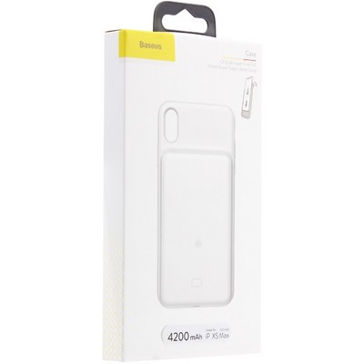 Аккумулятор-чехол внешний Baseus Liquid Silica Gel Power Bank Case 4200 mAh (ACAPIPH65-BJO2) для iPhone XS Max (6.5") Белый - фото 5887