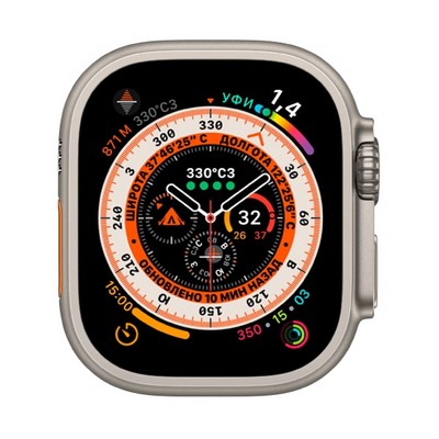 Умные часы Apple Watch Ultra GPS + Cellular, 49 мм, корпус из титана, без ремешка - фото 30934