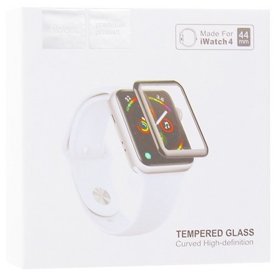Стекло защитное Hoco Curved High-definition silk screen для Apple Watch Series 5/ 4 (44мм) черная рамка - фото 4633