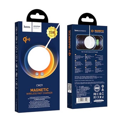 Беспроводное зарядное устройство Hoco Qi Magnetic MagSafe Wireless Fast Charger (CW29) для Apple iPhone 15W Белый - фото 32441