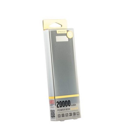 Аккумулятор внешний универсальный Remax PPL 12- 20000 mAh Box power bank (2USB: 5V-2.0A&5V-1.0A) Black Черный - фото 6021