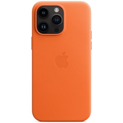 Чехол Apple iPhone 14 Pro Max Leather MagSafe - Orange - фото 32631 Чехол Apple iPhone 14 Pro Max Leather MagSafe - Orange - фото 32631