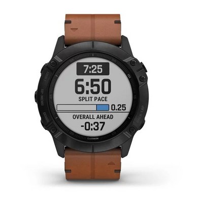 Умные часы Garmin Fenix 6X Sapphire черный DLC с каштановым кожаным ремешком - фото 33137