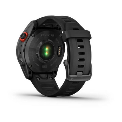 Умные часы Garmin Fenix 7S Solar серый с черным силиконовым ремешком - фото 33202