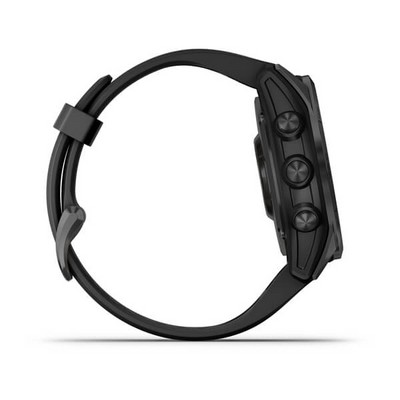 Умные часы Garmin Fenix 7S Solar серый с черным силиконовым ремешком - фото 33203