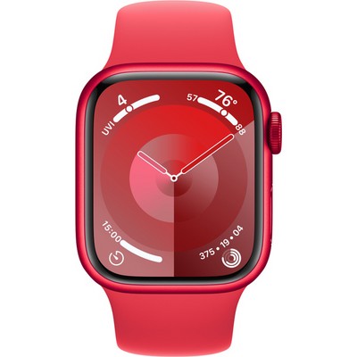 Умные часы Apple Watch Series 9, 41 мм, корпус из алюминия цвета (PRODUCT)RED, спортивный ремешок цвета (PRODUCT)RED - фото 35229