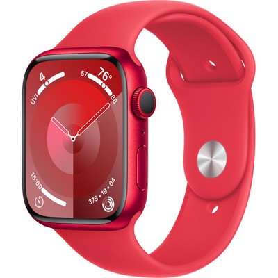 Умные часы Apple Watch Series 9, 45 мм, корпус из алюминия цвета (PRODUCT)RED, спортивный ремешок цвета (PRODUCT)RED - фото 35252