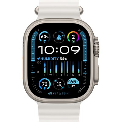 Умные часы Apple Watch Ultra 2 GPS + Cellular, 49 мм, корпус из титана, ремешок Ocean белого цвета - фото 35286