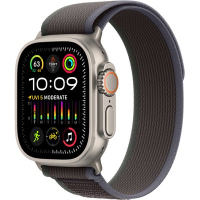Умные часы Apple Watch Ultra 2 GPS + Cellular, 49 мм, корпус из титана, ремешок Trail синего/черного цвета - фото 35304
