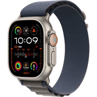 Умные часы Apple Watch Ultra 2 GPS + Cellular, 49 мм, корпус из титана, ремешок Alpine синего цвета - фото 35307