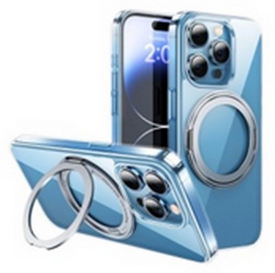 Чехол пластиковый Hoco AS1 Rotating magnetic case для iPhone 15 Pro Max (6.7") с магнитным кольцом 2.0mm Прозрачный - фото 36144
