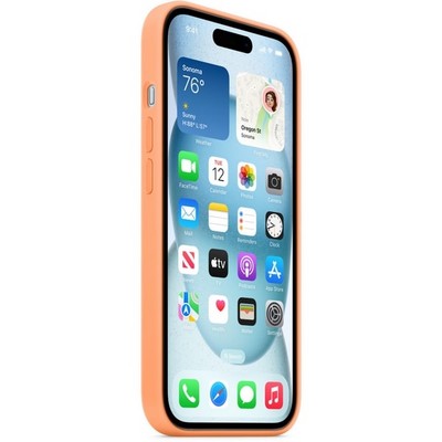 Чехол Apple iPhone 15 Silicone Case with MagSafe - Orange Sorbet - фото 35634