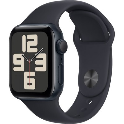 Умные часы Apple Watch SE 2023 GPS, 40 мм, корпус из алюминия цвета тёмная ночь, спортивный ремешок цвета тёмная ночь - фото 35909