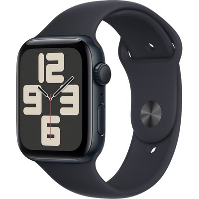 Умные часы Apple Watch SE 2023 GPS, 44 мм, корпус из алюминия цвета тёмная ночь, спортивный ремешок цвета тёмная ночь - фото 35915