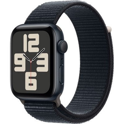 Умные часы Apple Watch SE 2023 GPS, 44 мм, корпус из алюминия цвета тёмная ночь, ремешок Sport Loop цвета тёмная ночь - фото 36020