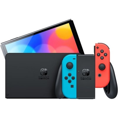 Игровая консоль Nintendo Switch OLED Model 64 Гб, неоновый синий/неоновый красный - фото 36273