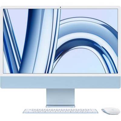 Моноблок Apple iMac 24" Retina 4,5K 2023 (Apple M3, 8-Core GPU, 8 Гб, 256 Гб SSD) MQRC3, синий - фото 36618