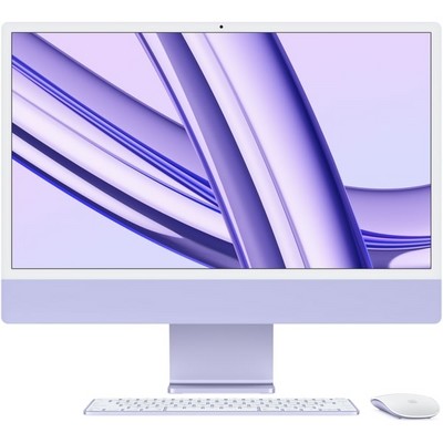 Моноблок Apple iMac 24" Retina 4,5K 2023 (Apple M3, 10-Core GPU, 8 Гб, 256 Гб SSD) MQRV3, фиолетовый - фото 36648