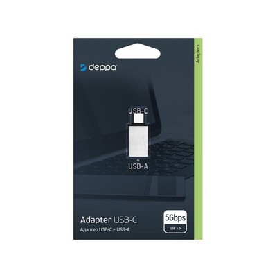 Адаптер Deppa Converter USB-A/ Type-C D-73131 Графитовый - фото 37747