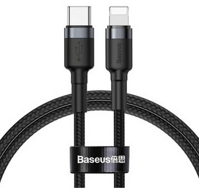 Дата-кабель Baseus Cafule Series Data Cable Type-C to Lightning 18W (CATLKLF-G1) 1.0 м Черный - фото 37953