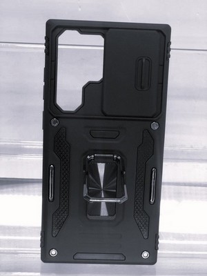 Чехол пластиковый с кольцом для Samsung S23 Ultra черный - фото 38562