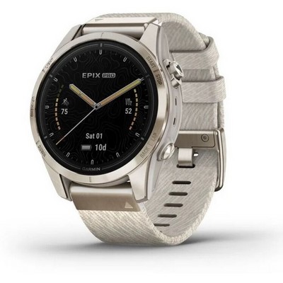 Умные часы Garmin epix Pro (Gen 2) Sapphire Edition 42 mm Soft Gold Nylon 010-02802-20 - фото 38809