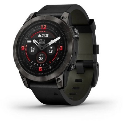Умные часы Garmin epix Pro (Gen 2) Sapphire Edition 47 mm Carbon Grey Leather Black 010-02803-30 - фото 38812